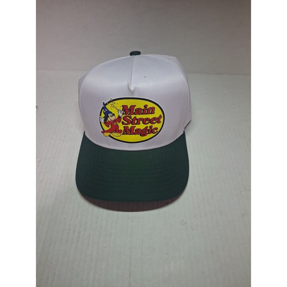 Disney Main Street Magic SnapBack Cap Hat White/green